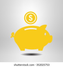Piggy bank icon. Pictograph of moneybox
