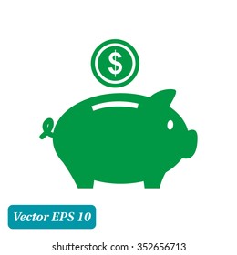Piggy bank icon. Pictograph of moneybox