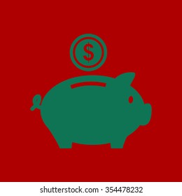 Piggy bank icon. Pictograph of moneybox