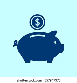 Piggy bank icon. Pictograph of moneybox