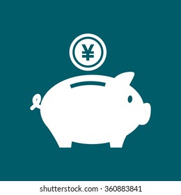 Piggy bank icon. Pictograph of moneybox