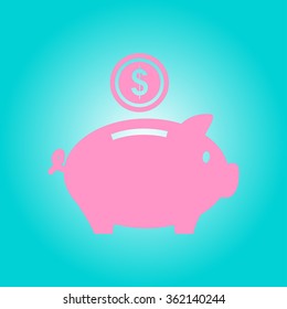 Piggy bank icon. Pictograph of moneybox