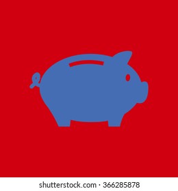 Piggy bank icon. Pictograph of moneybox