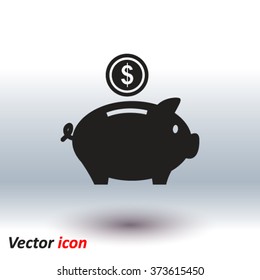 Piggy bank icon. Pictograph of moneybox
