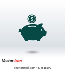 Piggy bank icon. Pictograph of moneybox