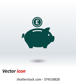 Piggy bank icon. Pictograph of moneybox