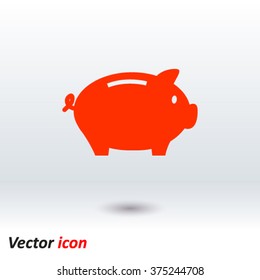 Piggy bank icon. Pictograph of moneybox