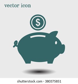 Piggy bank icon. Pictograph of moneybox