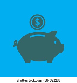Piggy bank icon. Pictograph of moneybox