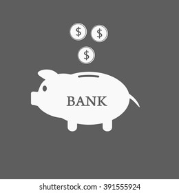 Piggy bank icon. Pictograph of moneybox