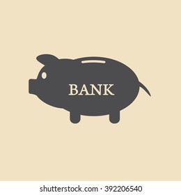 Piggy bank icon. Pictograph of moneybox