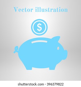Piggy bank icon. Pictograph of moneybox
