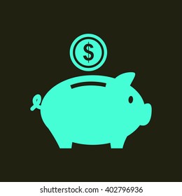 Piggy bank icon. Pictograph of moneybox
