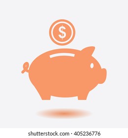 Piggy bank icon. Pictograph of moneybox