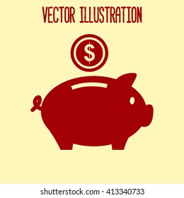 Piggy bank icon. Pictograph of moneybox