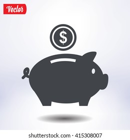 Piggy bank icon. Pictograph of moneybox
