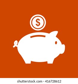Piggy bank icon. Pictograph of moneybox
