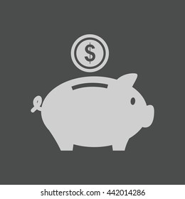 Piggy bank icon. Pictograph of moneybox