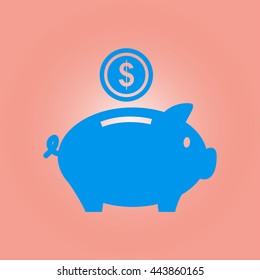 Piggy bank icon. Pictograph of moneybox