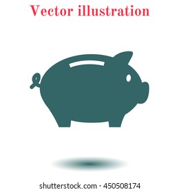 Piggy bank icon. Pictograph of moneybox