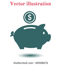 Piggy bank icon. Pictograph of moneybox