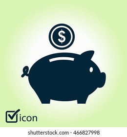 Piggy bank icon. Pictograph of moneybox
