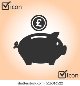 Piggy bank icon. Pictograph of moneybox