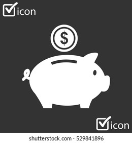 Piggy bank icon. Pictograph of moneybox