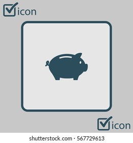 Piggy bank icon. Pictograph of moneybox. Flat design.