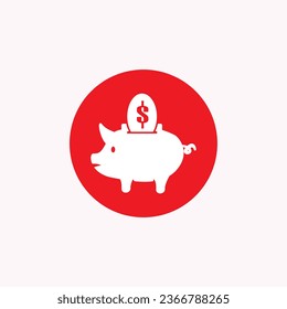 piggy bank icon, a place to save and invest money, for funds in old age