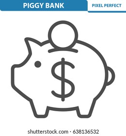 Piggy Bank Icon. Professional, pixel perfect icons optimized for both large and small resolutions. EPS 8 format. 12x size for preview.