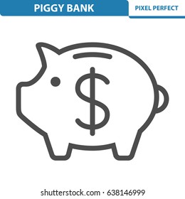 Piggy Bank Icon. Professional, pixel perfect icons optimized for both large and small resolutions. EPS 8 format. 12x size for preview.