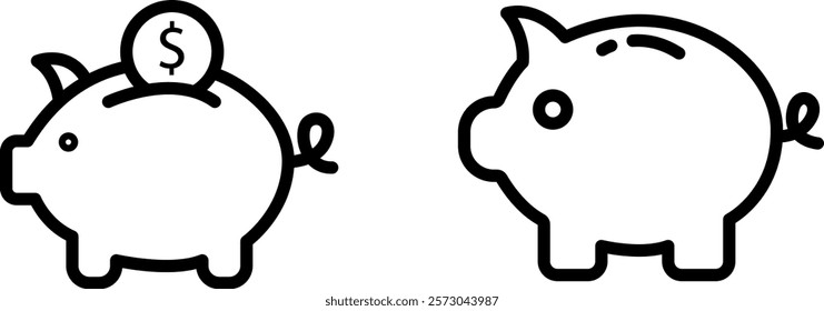 "Piggy Bank Icon - Representing Savings, Financial Planning, and Personal Finance Management"