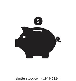 Piggy bank icon. Piggy bank saving money symbol. Baby pig piggy bank. vector illustration	