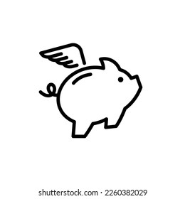 Piggy bank icon. Saving money concept.