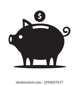 Piggy Bank Icon: Saving Money and Financial Security