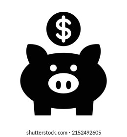 Piggy bank icon, saving icon vector illustration