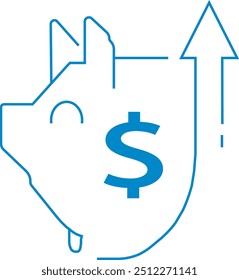 Piggy bank icon, savings icon, banking icon, money security icon