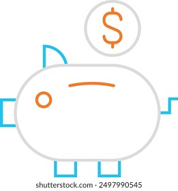 Piggy Bank Icon for Savings and Financial Planning