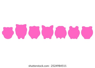 Piggy bank icon set. Financial vector