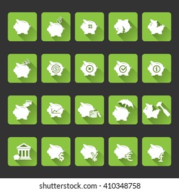 Piggy bank icon set - Piggy bank icons, banking and saving icon set
Editable vector icons for video, mobile apps, Web sites and print projects. EPS10 vector.