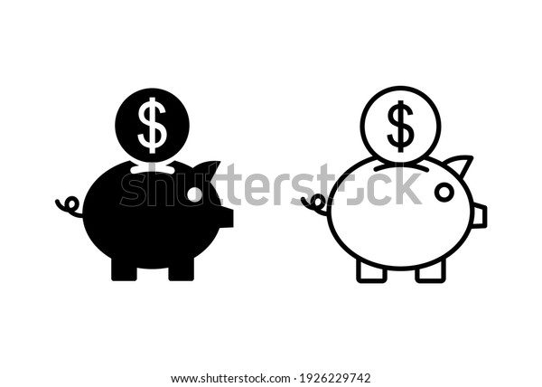 Piggy bank icon set.\
piggy money icon