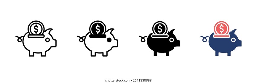 Piggy Bank icon sheet multiple style collection