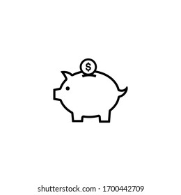 Piggy bank icon, Piggy bank sign and symbol vector design