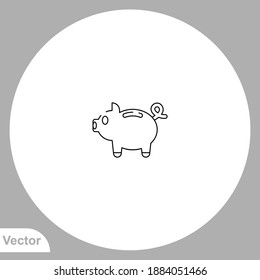 Piggy bank icon sign vector,Symbol, logo illustration for web and mobile