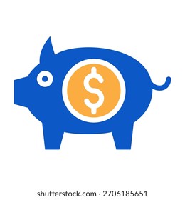 Icono de la hucha Ilustración vectorial de diseño de color sólido