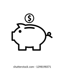 Piggy bank icon symbol vector