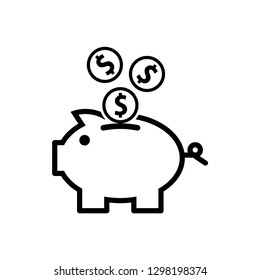 Piggy bank icon symbol vector