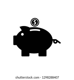 piggy bank icon symbol vector. on white background