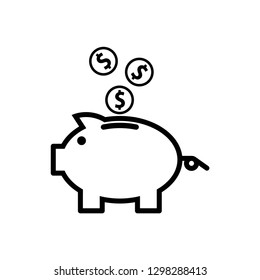 piggy bank icon symbol vector. on white background